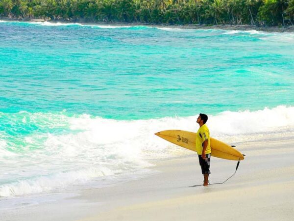 Niyama Private Islands Beach Surfing with The Little Voyager