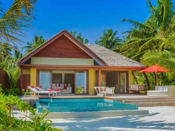 Niyama Private Islands Family Beach Villa's Living Room's Exterior with The Little Voyager