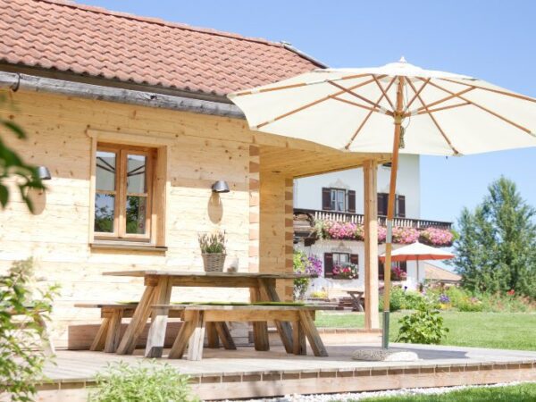 Exterior view of the Alpine Cottage at the Bavarian Farm