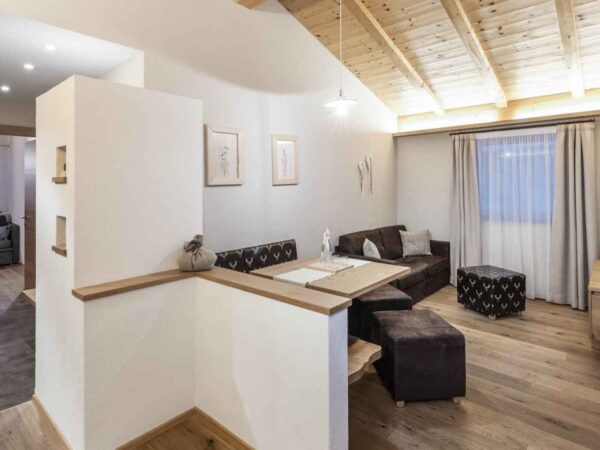 Living area inside Chalet at the South Tyrolean Nature Resort