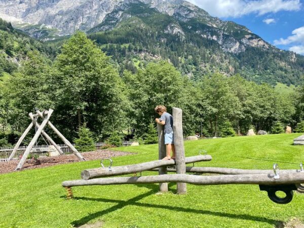 Outdoor playground at the South Tyrolean Nature Resort