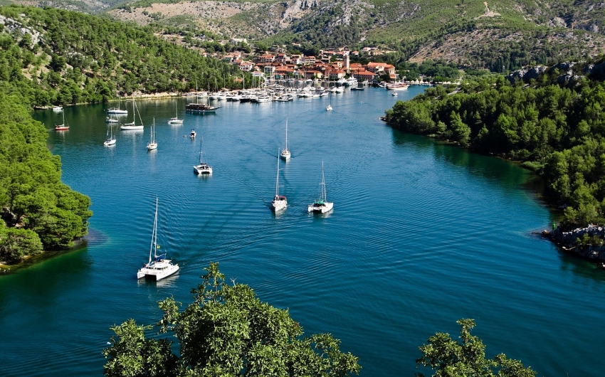 Boats on a bay in Croatia