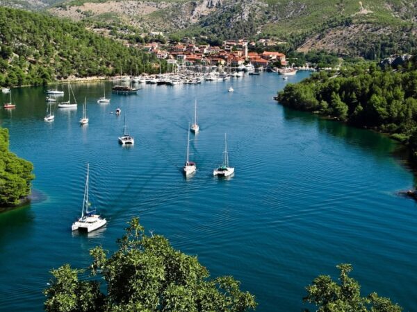 boats on the river in Croatia