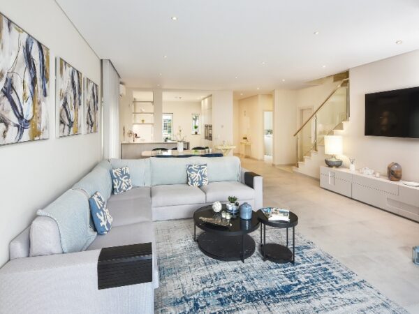 Living room inside a townhouse at Martinhal Quinta do Lago