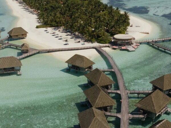 Aerial view of Club Med in the Maldives