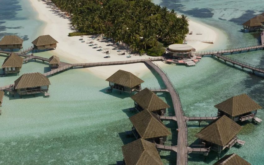 Aerial view of Club Med in the Maldives